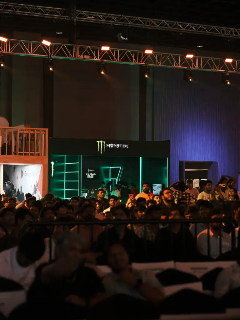 All eyes on the stage as a packed BMSD 2026 crowd follows a live match. (Image via KRAFTON India)