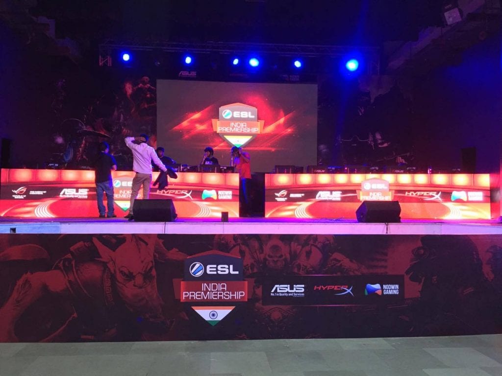 The main stage setup for ESL India Premiership Challenger Cup #1