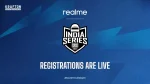 Promotional graphic for the Battlegrounds Mobile India Series (BGIS) 2025, announcing that registrations are now open. The image features the event logo and the tagline '#MAKEYOURMARK' on a dynamic blue background.