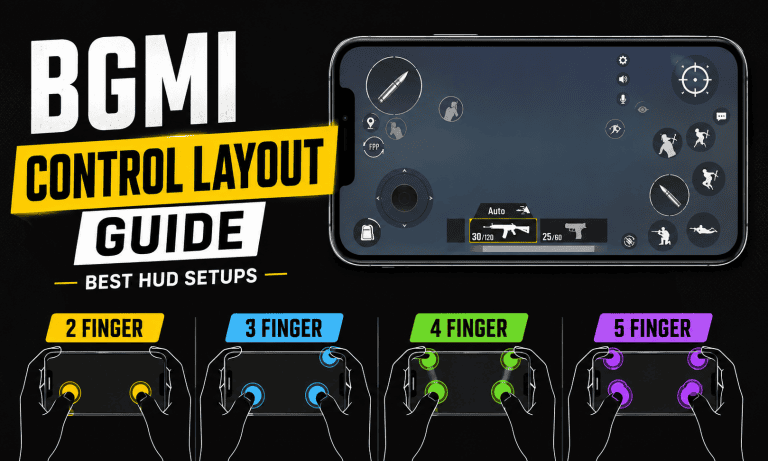 BGMI Control Layout Guide: Best 2-Finger, 3-Finger, 4-Finger and 5-Finger HUD Setups