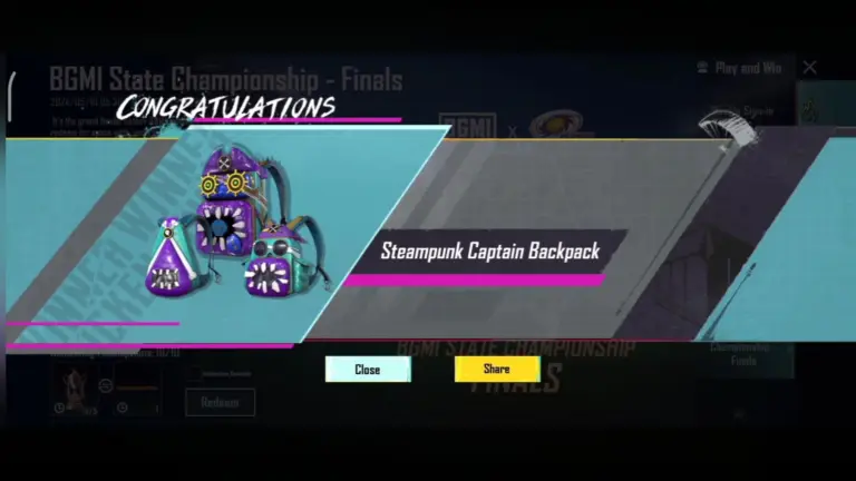 BGMI Redeem Codes September 16, 2026: Get the Steampunk Captain Backpack for Free