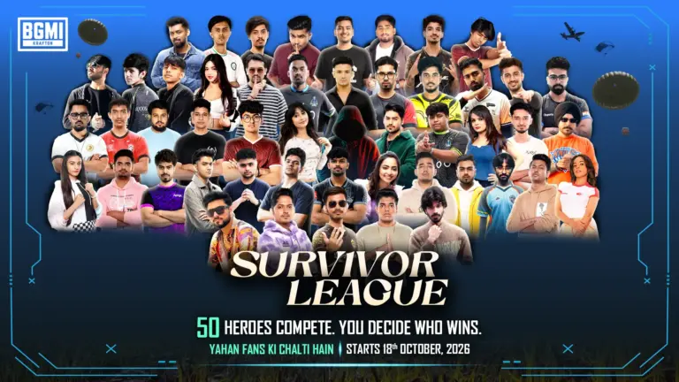 BGMI Survivor League Puts 50 Creators on One Leaderboard With ₹70 Lakh Prize Pool, Fans Decide the Winner