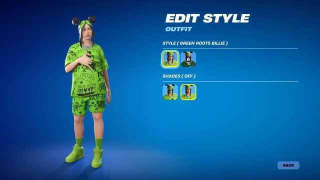 Billie Eilish Skin Fortnite in game