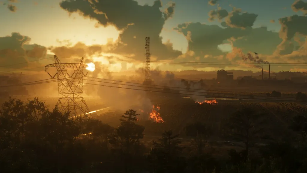 Burning sugarcane field in GTA 6 Ambrosia