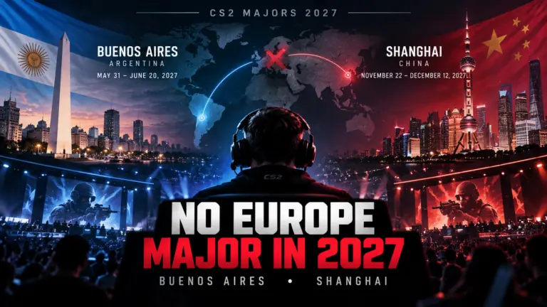 No CS2 Major in Europe in 2027 for First Time in Counter Strike History