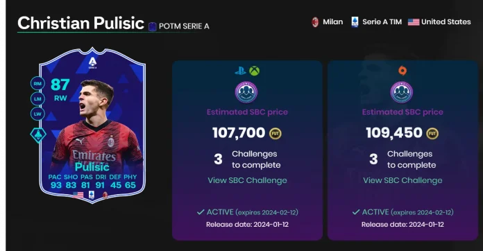 pulisic potm sbc