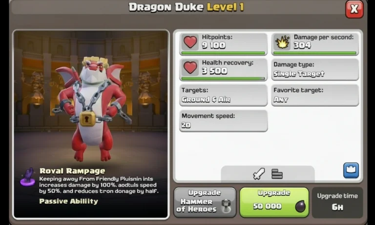 LEAKED: Clash of Clans Dragon Duke Gameplay and Equipment in Action