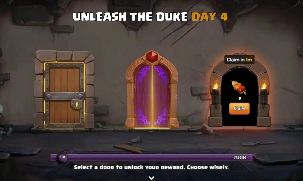 Clash of Clans entfesselt die Duke-Tag-4-Tür-3-Belohnung