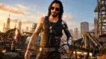 Cyberpunk 2077 key art showing the Night City skyline, used for news on the Paramount live-action movie