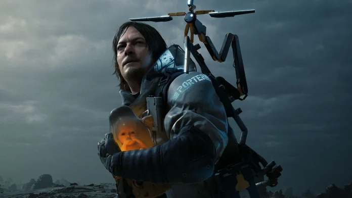 Promotional image for Death Stranding's release on select Apple devices, featuring the Director's Cut edition available on January 30