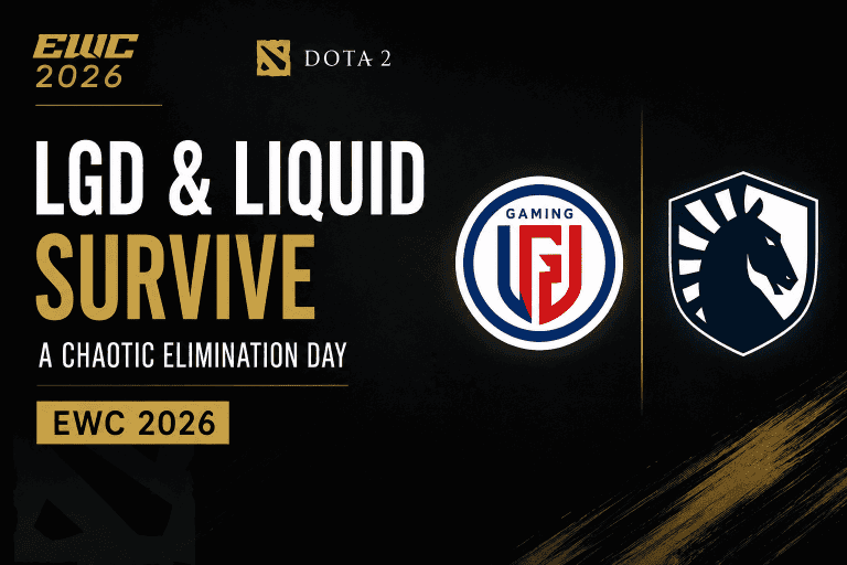 Dota 2 at EWC 2026: LGD Gaming and Team Liquid Survive a Chaotic Elimination Day