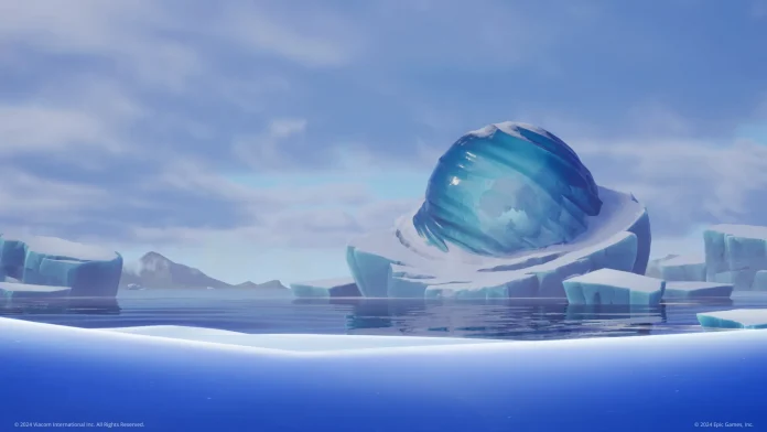 Iceberg with silhouettes of Aang and Appa from Avatar: The Last Airbender in Fortnite
