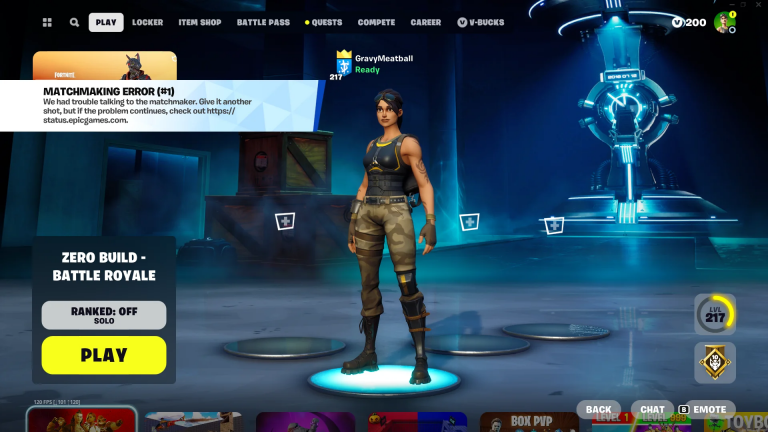 How to Fix Fortnite Matchmaking Error #1?