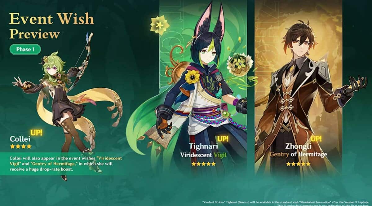 Genshin Impact 3.0 banner order Release dates, characters and