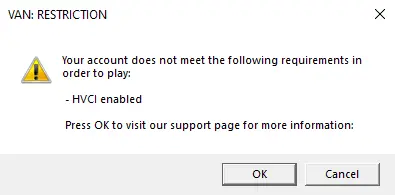 HVCI Enabled Error