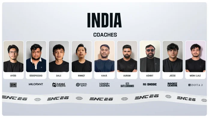 India's coaches for Esports Nations Cup 2026