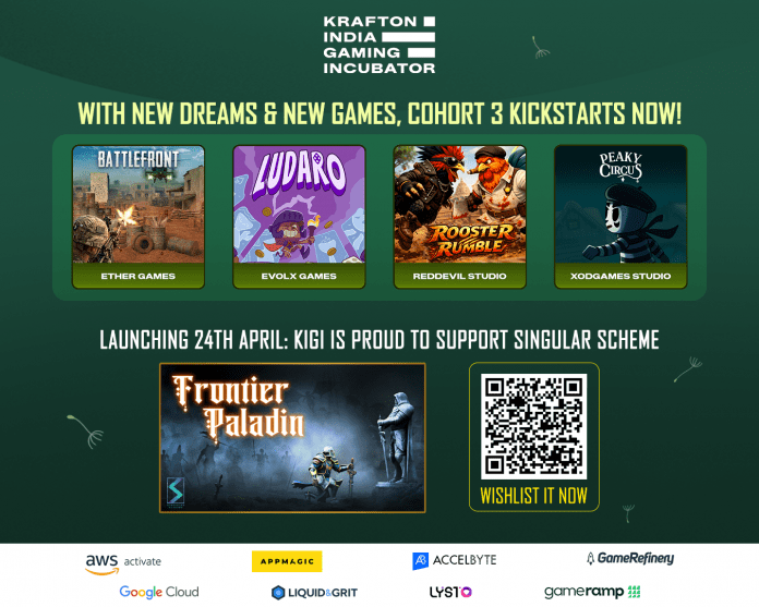 KRAFTON India has announced KIGI Cohort 3, adding four new studios to the incubator, and confirmed that Frontier Paladin from Singular Scheme will launch on PC on April 24, 2026.
