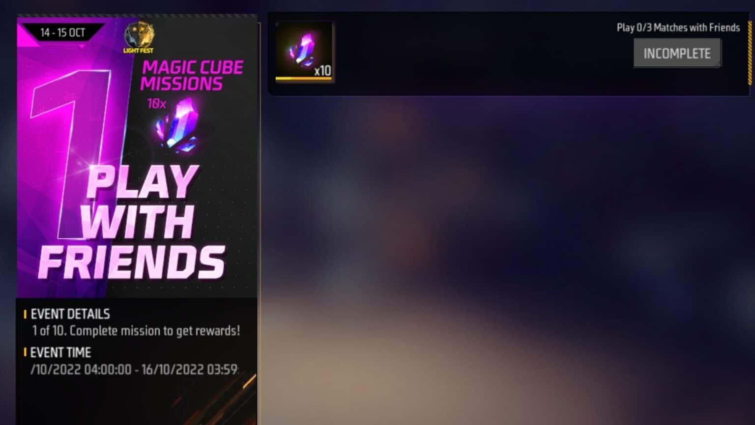 How to get free 10x Cube Fragments in Free Fire MAX from third mission