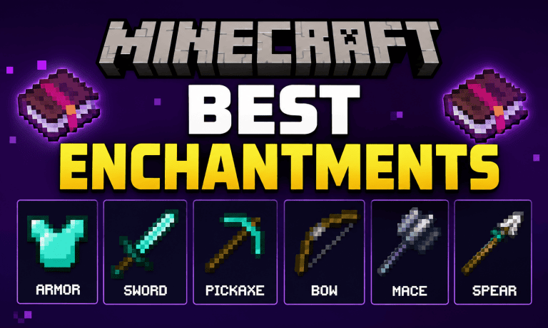 Minecraft Best Enchantments: Best Armor, Sword, Pickaxe, Bow, Mace and Spear Builds
