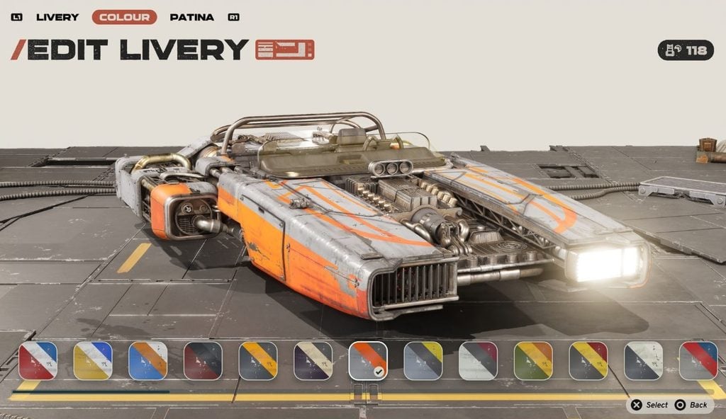 Star Wars Galactic Racer paddock workshop vehicle parts customization
