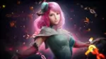 Alisa Bosconovitch in Tekken 8. Streamer SuperBrine used her to climb from Beginner to God of Destruction while wearing a sleep mask across seven Twitch broadcasts in 2026.