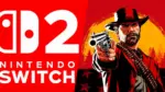 Red Dead Redemption 2 key art of Arthur Morgan next to a Nintendo Switch 2 console