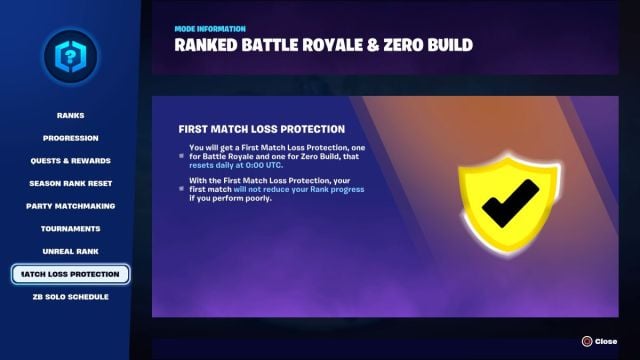 Rank Protection fortnite information