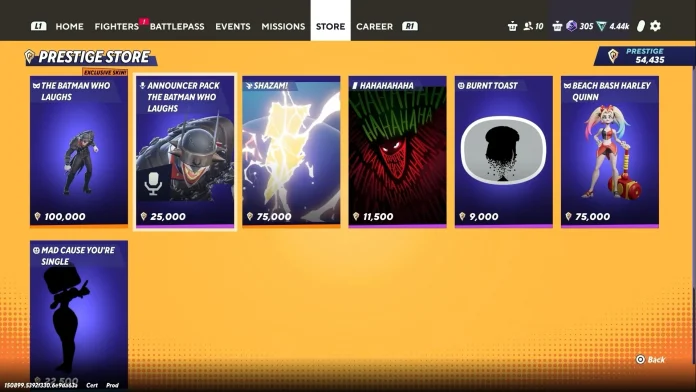 Earning and using Prestige Points in Multiversus for exclusive cosmetic items