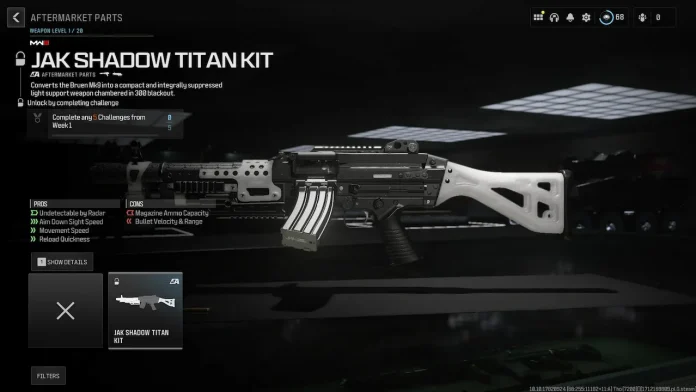JAK Shadow Titan Kit equipped on Bruen Mk9 in Warzone