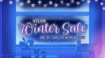 Winter gaming setup with popular game titles and decorations.