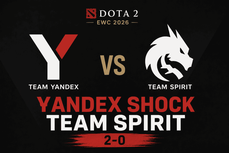 Team Yandex Shock Team Spirit 2-0 in Dota 2 EWC 2026 Quarterfinals