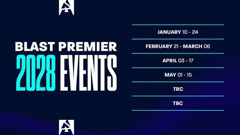 BLAST Reveals Dates for Four CS2 Events in 2028, Two More Still to Come