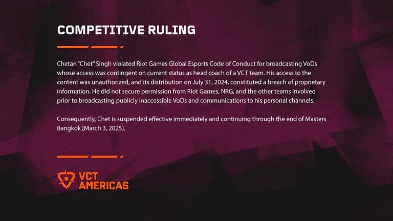 NRG Valorant Coach Chet Considering CS2 Return Following 6-Month Suspension From VCT