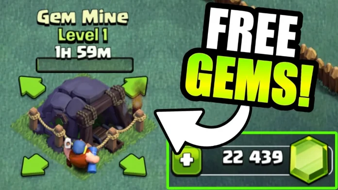 Screenshot of a large pile of gems in the Clash of Clans in-game store.