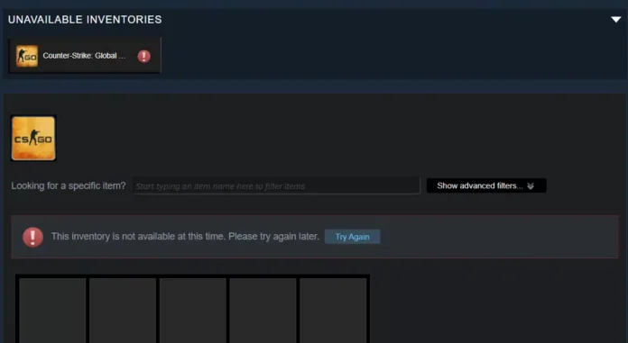 csgo Inventory Not Available At This Time
