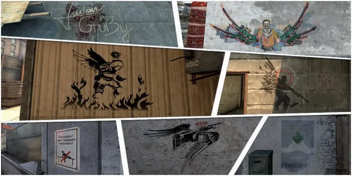 Clear screenshots of each graffiti in its in-game location.