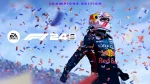 A graphic showing the F1 24 drivers with their overall ratings, with Max Verstappen highlighted as the highest-rated driver.
