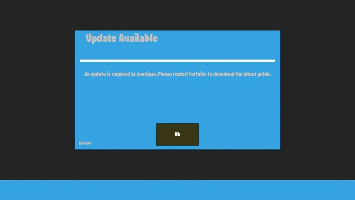 fortnite an update is required to continue