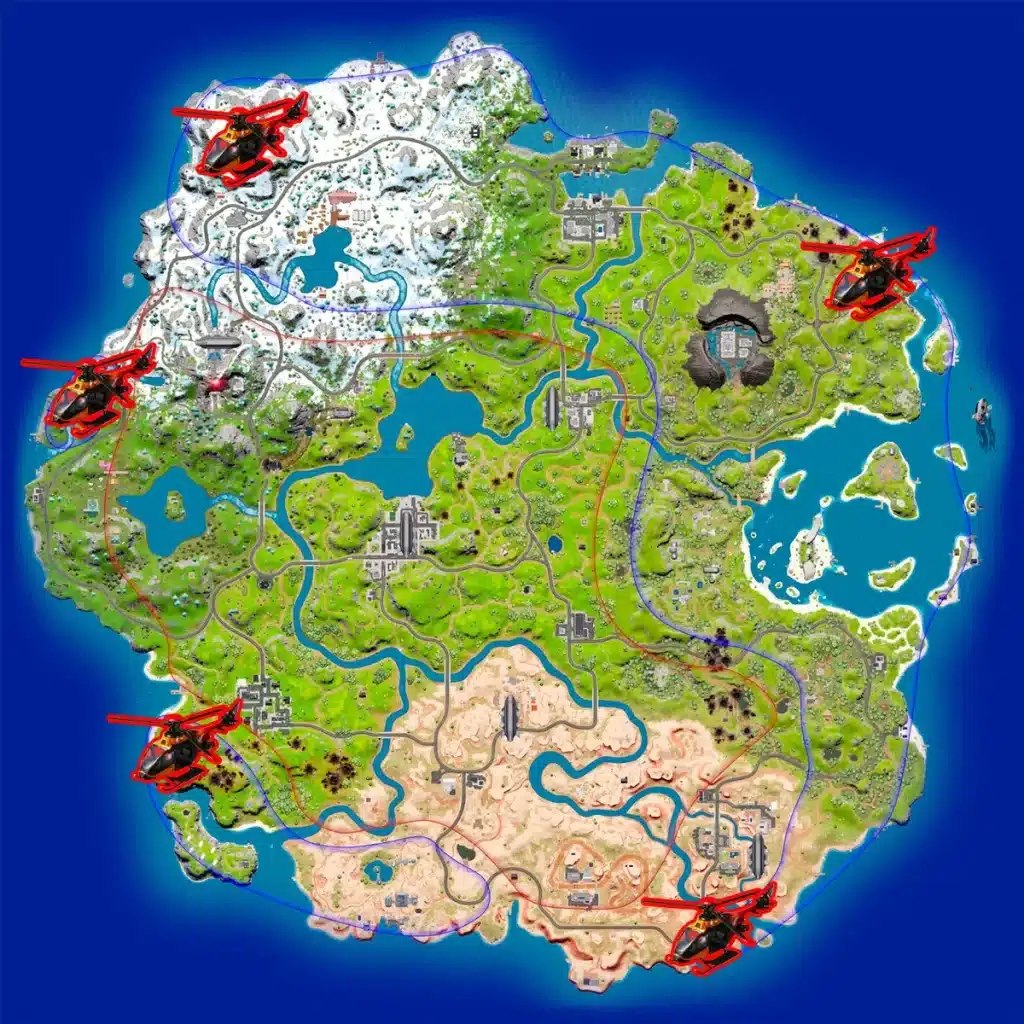 fortnite choppa helicopters locations