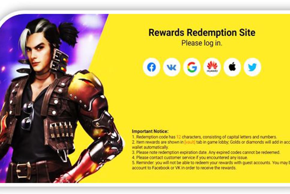 Free Fire Redeem Code Today India Server 100% Working