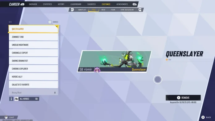 how to get queenslayer title marvel rivals