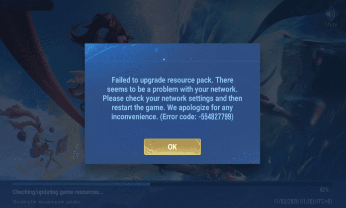 Honor of Kings Error Code 554827799: How to Fix Failed to Upgrade Resource Pack
