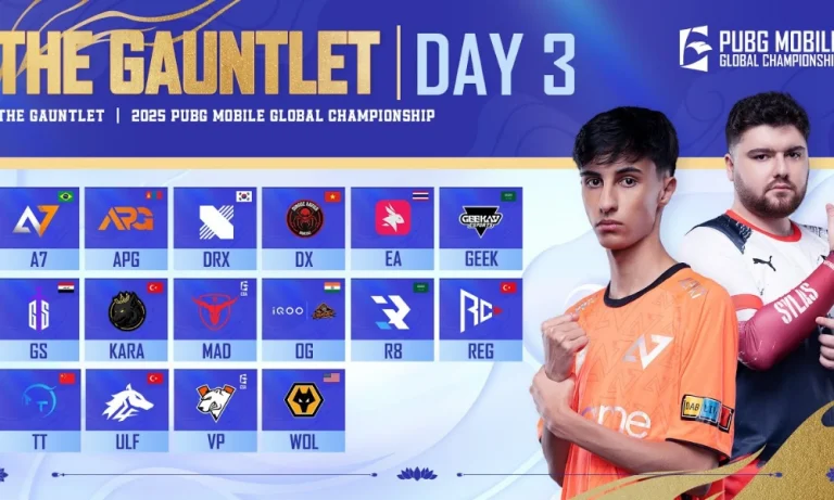 PMGC 2025 Gauntlet Day 3: Match Timings, Points Table, Maps, Streaming, and More