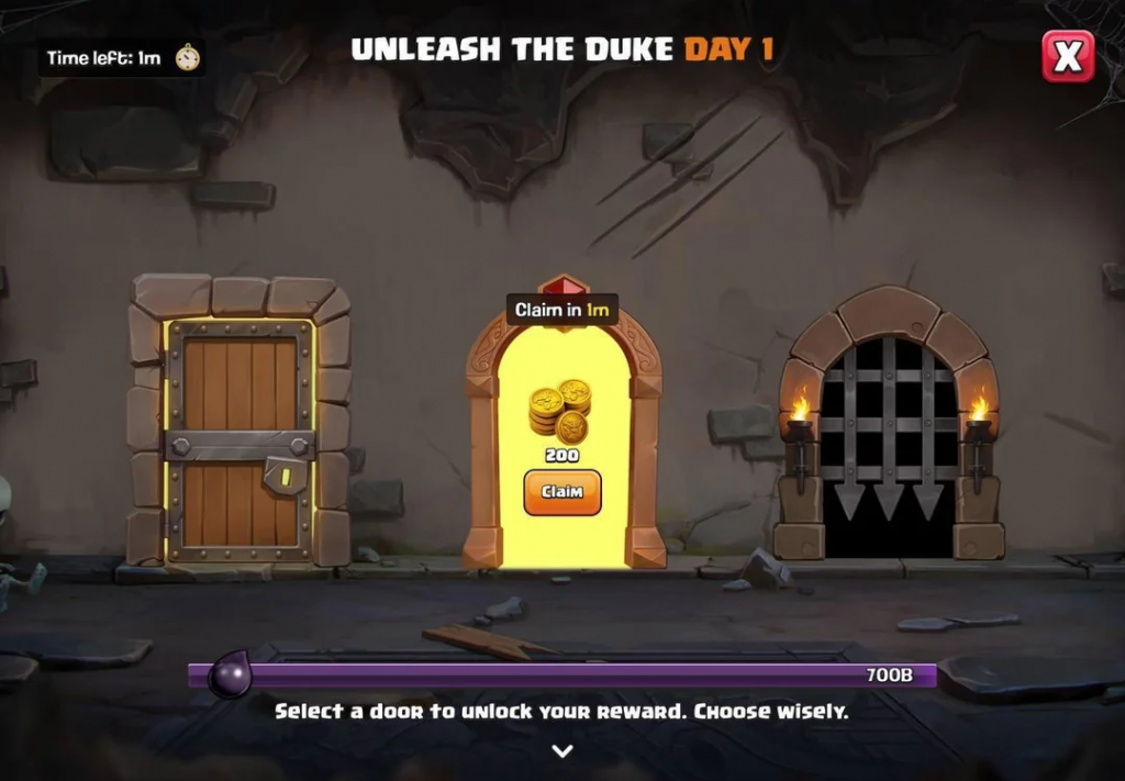 Clash of Clans Unleash the Duke Day 1 Door 2 Reward