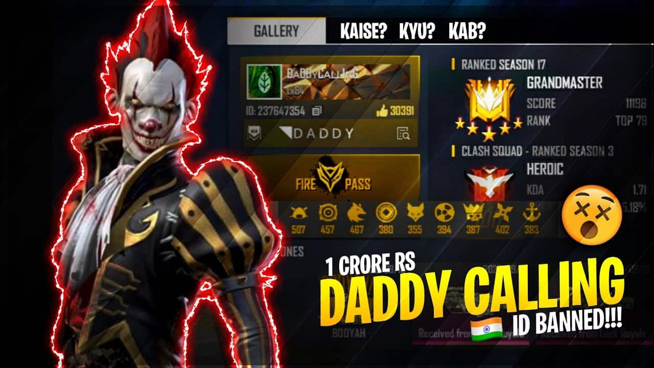 Daddycalling Free Fire Id Suspended By Garena Details Inside
