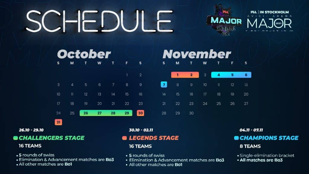 pgl major schedule