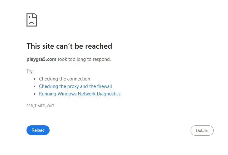 PlayGTA5 website status in Google Chrome on October 7, 2026
