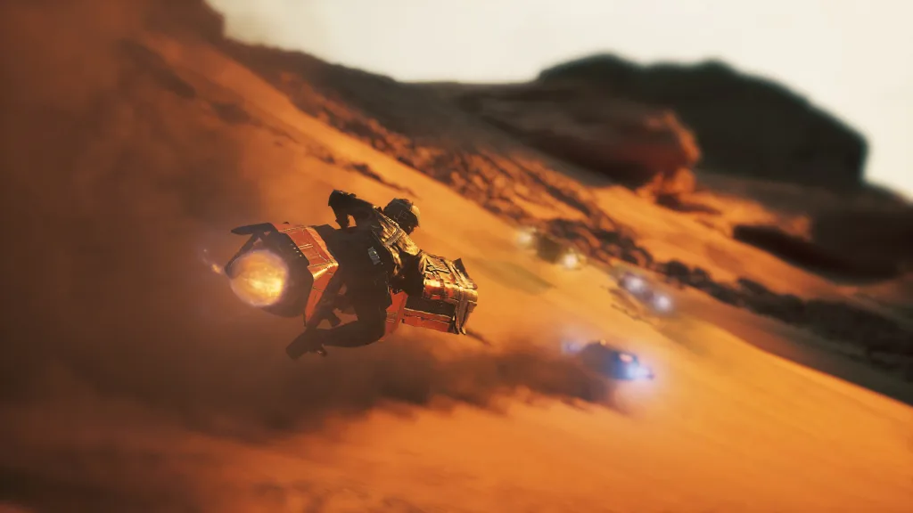 Galactic Racer speeder using afterburner boost
