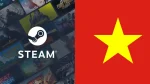 Steam logo with a 'banned' sign over it, symbolizing the recent restrictions in Vietnam