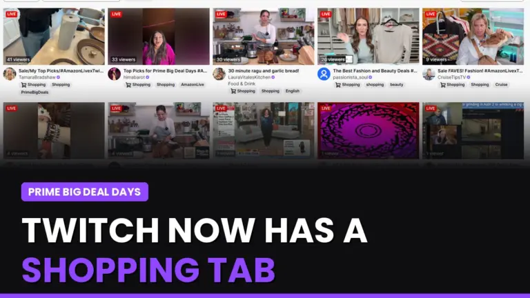 Twitch Shopping Category Launches With Amazon Live Hosts During Prime Big Deal Days